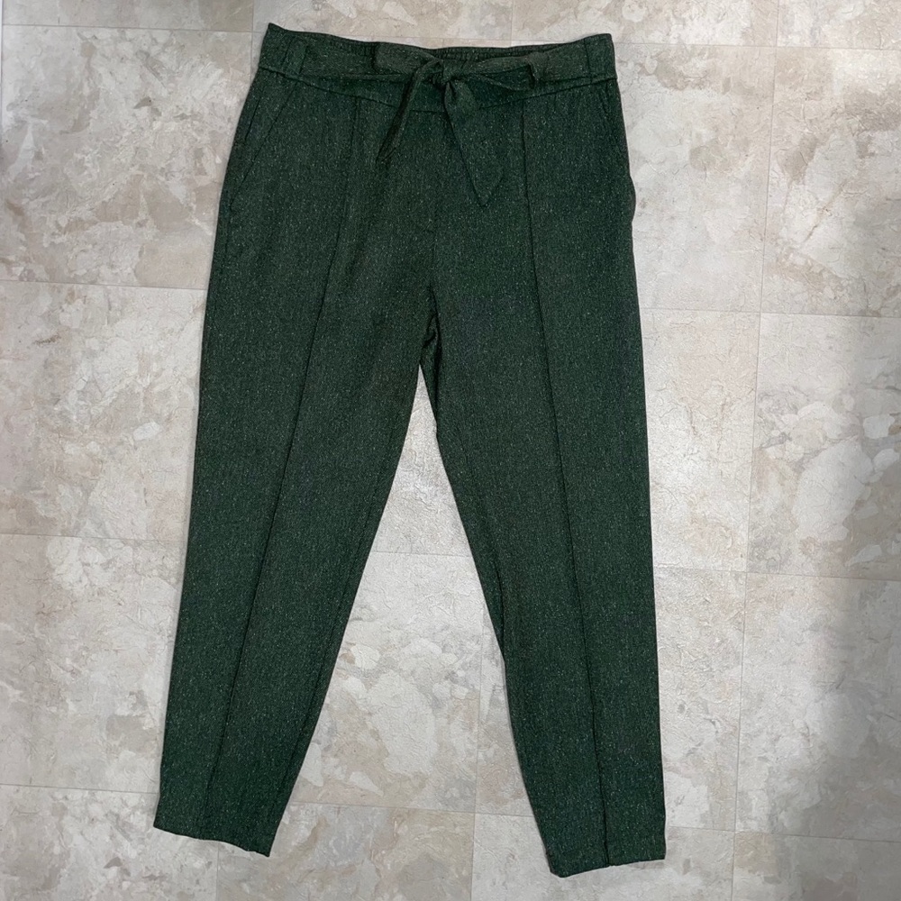 Loft Green w/White Speckles Straight Leg Pant